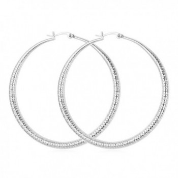 Women Earrings Loop 62mm Gold Plated Hoop Earring - Steel - CS12ICHA9BN