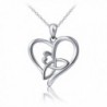 S925 Sterling Silver Good Luck Irish Celtic Knot Triangle Vintage Love Heart Pendant Necklace- 18 inches - CO12OCO93F2