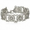 1928 Jewelry "Bridal Crystal" Silver-Tone Crystal Link Bracelet- 7" - CH11F0EKYN1