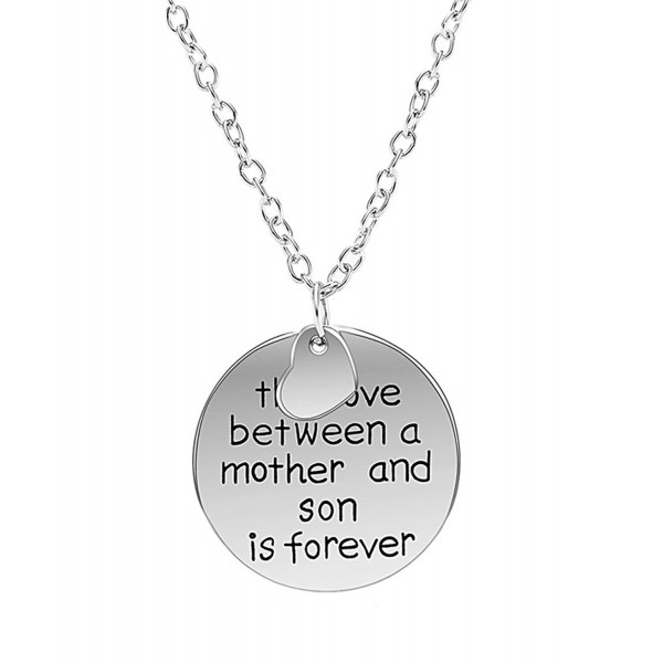 Genluna Family Forever Love Engraved Two-Piece Pendant Necklace - Sliver - CT12MZ0Q8Z9