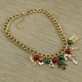 Christmas Stocking Santa Jingle Statement in Women's Chain Necklaces