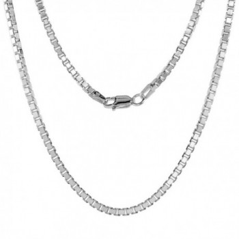 Sterling Silver BOX Chain Necklaces & Bracelets 2.2mm Square Cut Nickel Free Italy- sizes 7 - 30 inch - C6111C7SXLZ