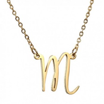 AOLO Initial Necklace 26 Letters from A-Z Stainless Steel Silver and Gold Color - CQ11VW4ZAZ9