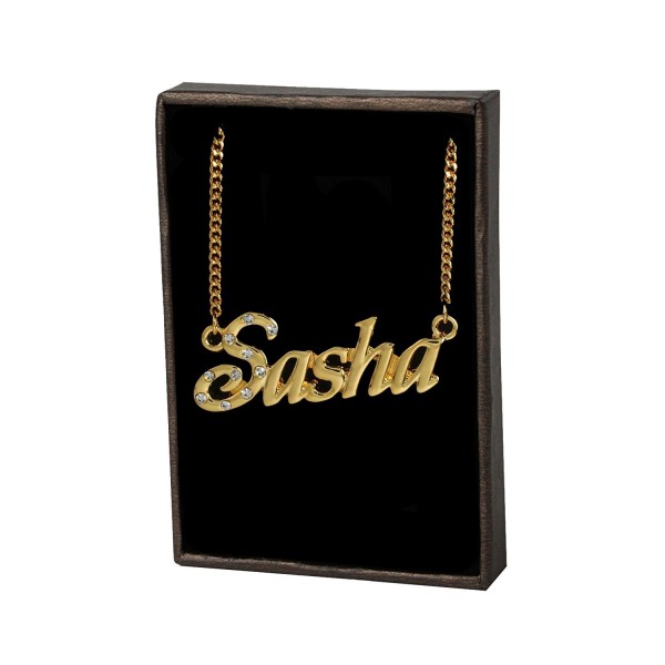 Name Necklace "Sasha" - 18K Yellow Gold Plated - CL11KYKOUPT