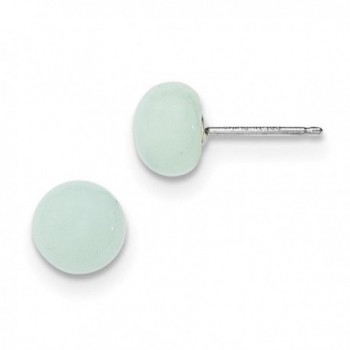 925 Sterling Silver 8-8.5mm Amazonite Button Post Earrings 8mm x 8mm - C412O05RU9H