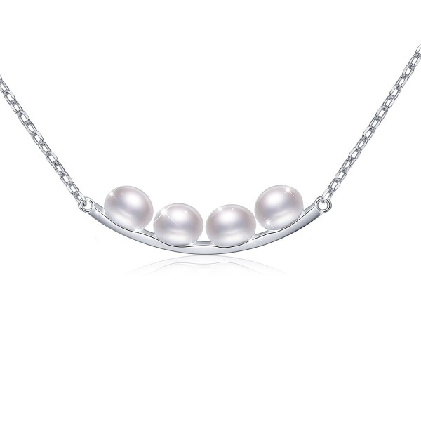 S925 Sterling Silver Freshwater Cultured Pearl Earrings/Necklace for Women White - CT184SDDIZL