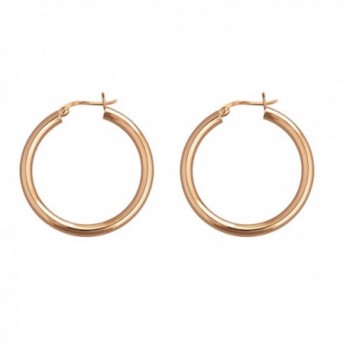 Sterling Silver Rose-Gold Polished Hoops 2x20MM Hoop Earrings (rose-gold-and-sterling-silver) - CA12M6XRK3P