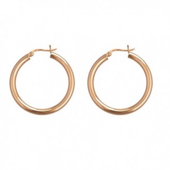 Sterling Silver Rose-Gold Polished Hoops 2x20MM Hoop Earrings (rose-gold-and-sterling-silver) - CA12M6XRK3P