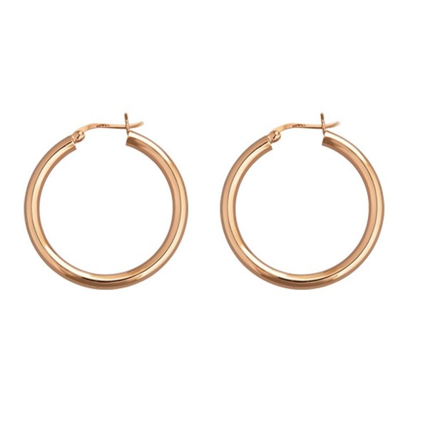 Sterling Silver Rose-Gold Polished Hoops 2x20MM Hoop Earrings (rose-gold-and-sterling-silver) - CA12M6XRK3P
