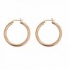 Sterling Silver Rose-Gold Polished Hoops 2x20MM Hoop Earrings (rose-gold-and-sterling-silver) - CA12M6XRK3P