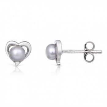 Sterling Silver Button Rhodium Earrings