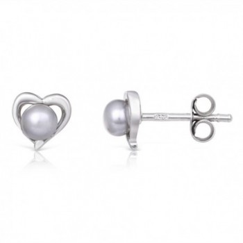 Sterling Silver Button Rhodium Earrings