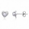 Sterling Silver Button Rhodium Earrings