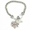 Sister Pearl Clear Crystal Heart Silver Lobster Claw Bracelet Jewelry Sis Cream - CF129FUI65D