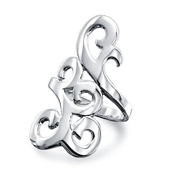 Bling Jewelry Filigree Scroll Statement Full Finger Sterling Silver Armor Ring - CG11EK9DX2B