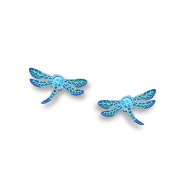 Dragonfly Blue with Jewel Post Earrings Made in USA by Sienna Sky si1752 - CP11CUSQYST