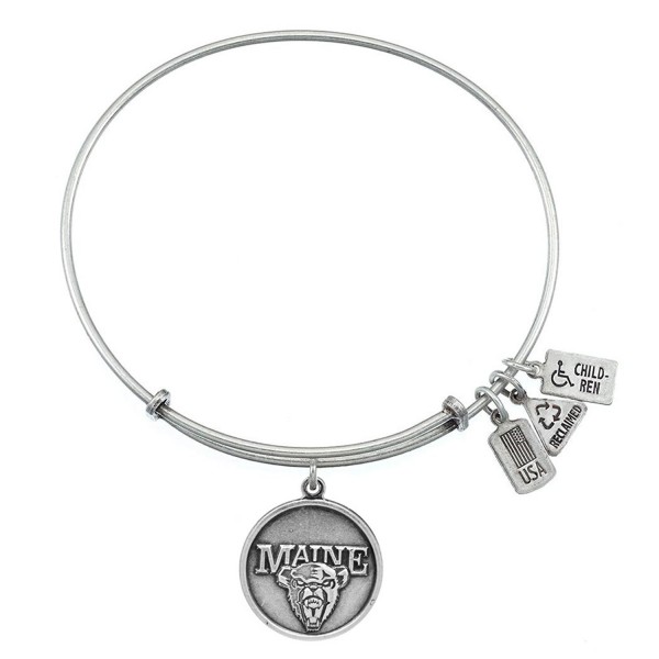 Wind and Fire University of Maine Charm Silver Tone Bangle WF656 - CB127BAWD1L