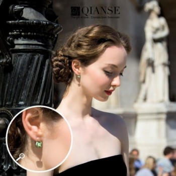QIANSE Hypoallergenic Earrings Swarovski Valentines in Women's Hoop Earrings