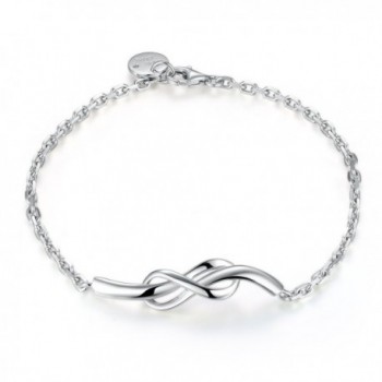 MBLife Platinum Plated 925 Sterling Silver Infinity Love Hypoallergenic Bracelet (7.5") - CU116N1AF5V