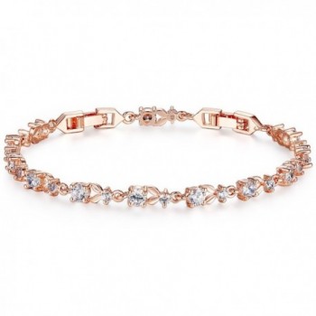 Bamoer Bracelets Sparkling Zirconia Crystal - Clear Rose - CM11RHEFQX5