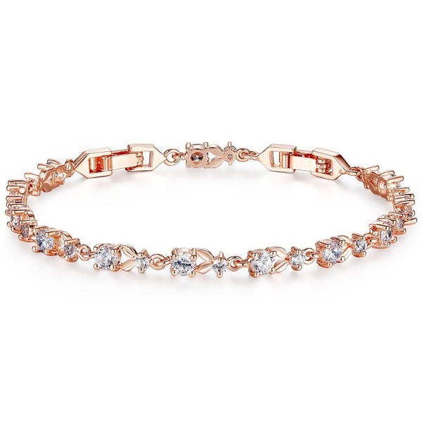 Bamoer Bracelets Sparkling Zirconia Crystal - Clear Rose - CM11RHEFQX5