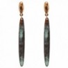 Women's Hammered Metal Bar Dangle Pierced Earrings - Patina Verdigris - CB186XAN5YO