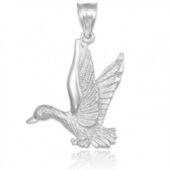 925 Sterling Silver Flying Duck Pendant - CC11GY51URJ