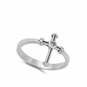 Solitaire Clear Sterling Silver Christian