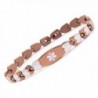 Free engraving Fashion Double Heart Medical id bracelet for women - BROWN - CA186R60RMY