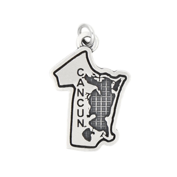 Sterling Silver Oxidized Travel Mexico Cancun Charm (with Options) - C4182XE9DAI Sterling Silver Oxidized Travel Mexico Cancun Charm (with Options) - C4182XE9DAI