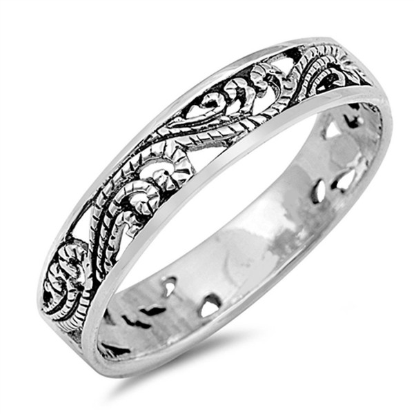 Filigree Cutout Fashion Stackable Ring New .925 Sterling Silver Band Sizes 3-10 - CE12GTVODNP