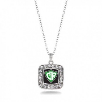 CTR Charm Classic Silver Plated Square Crystal Necklace - CO11MCHVXE3