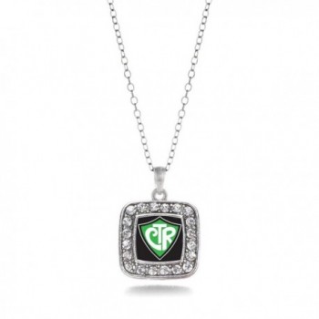 CTR Charm Classic Silver Plated Square Crystal Necklace - CO11MCHVXE3