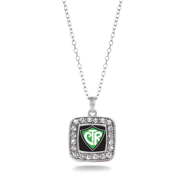 CTR Charm Classic Silver Plated Square Crystal Necklace - CO11MCHVXE3