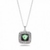 CTR Charm Classic Silver Plated Square Crystal Necklace - CO11MCHVXE3