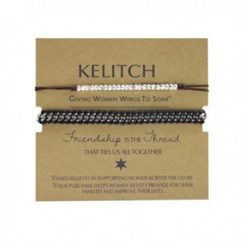 KELITCH Leather Bracelets Handmade Fashion - Black - CP128L00HYV