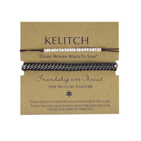 KELITCH Leather Bracelets Handmade Fashion - Black - CP128L00HYV