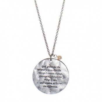 Serenity Stamped Hammered Necklace Silver tone