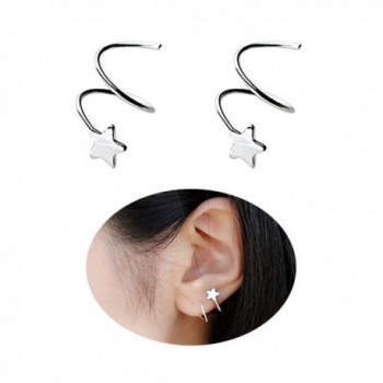 925 Sterling Silver Star Earrings for Women Teen Girls Fashion Wrap Earrings FarryDream - C6186AA0CNA