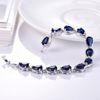 GULICX Austrian Sapphire Color Teardrop Bracelet