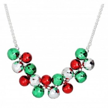 Periwinkle 18'' Chunky Red and Green Jingle Bell Necklace - C6126XWPZ6T
