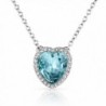 Beyond Love Blue Heart Aquamarine Crystal Pendant Necklace Birthstone Jewelry Valentines Gift for Women and Girl - C91884H5KK5