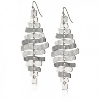 Robert Lee Morris Soho Sculptural Rectangle Linear Drop Earrings - Silver - CU11IT6779B