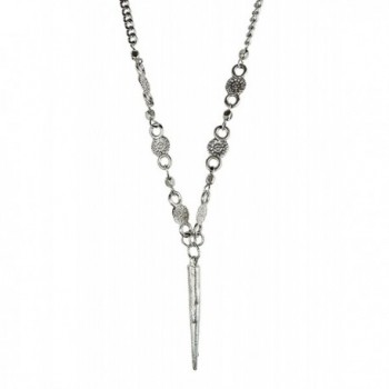 Antiqued Gold or Silver Long Spike Necklace for Women | SPUNKYsoul Collection - CP185LAKHAL