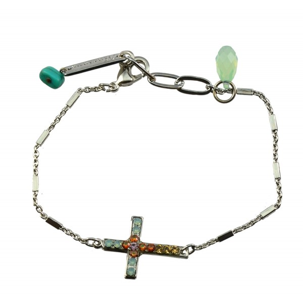 Mariana "Judy's Favorite" Silver Plated Crystal Sideways Cross Bracelet - CN11OF2Y3KT