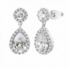 925 Sterling Silver Teardrop Cubic Zirconia Stud Earrings - White - C412O7CZMXZ