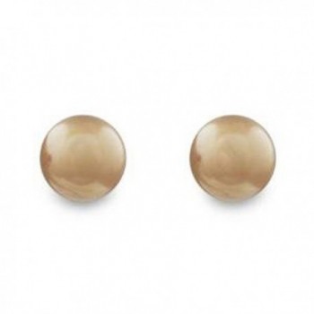 Classic Taupe Color 10mm Faux Pearl Stud Earrings - Pierced Post - C011DHO0MQP
