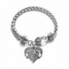 Nanny 1 Carat Classic Silver Plated Heart Clear Crystal Charm Bracelet Jewelry - CS11VDKYGM1