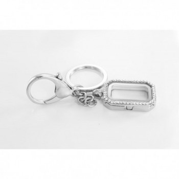 Floating Rectangle Rhinestone BG247 Keychain