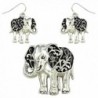 DianaL Boutique Lucky Elephant Pendant Necklace and Earrings Set with 24" Snake Chain Gift Boxed - C611F18EDYR